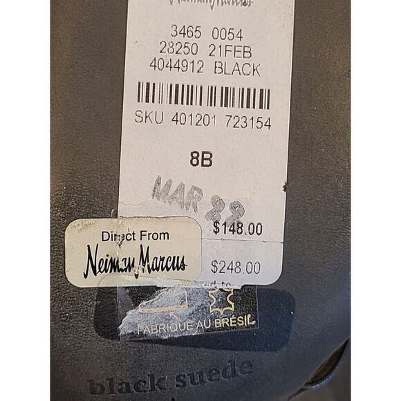 BLACK SUEDE STUDIO Felicity Women's Black Leather Heels, 2½" Y2K Strappy | 8B - Picture 13 of 15